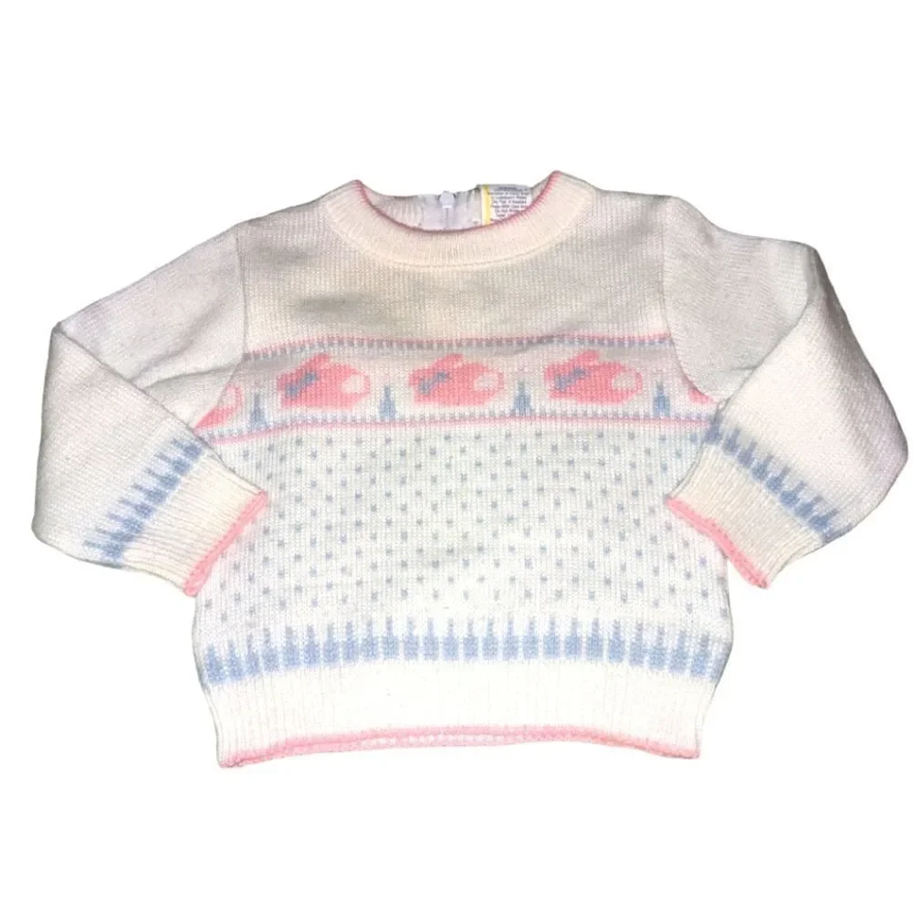 Vintage 3 piece kawaii‎ knit bunny outfit size 12 months